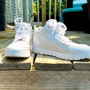 Guess: White sneakers, high tops